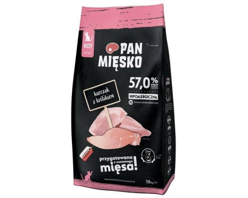 Hipoalergiczna karma dla kociąt Pan Mięsko chicken/królik, Chrupki XS 1,6kg
