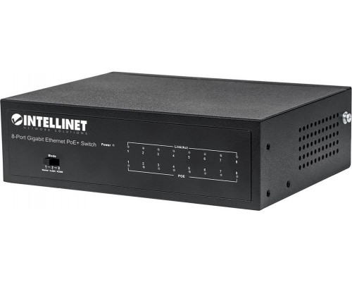 Switch Intellinet Network Solutions Gigabit 8x 1000Mbps RJ45 PoE/PoE+ 60W VLAN (561204)