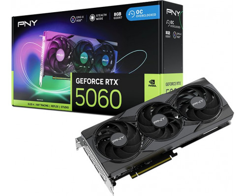 PNY GeForce RTX 5060 Epic-X RGB Overclocked Triple Fan 8GB GDDR7 DLSS4 (VCG50608TFXXPB1-O)