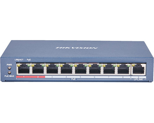 Hikvision | 8-Port Gigabit Switch | DS-3E0109P-E(C) | Unmanaged | Desktop | PoE/Poe+ connectors quantity 8