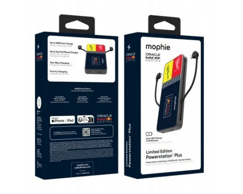 Mophie Powerstation Plus 10K Red Bull Racing 10000mAh with a built-in kablem USB-C oraz Lightning