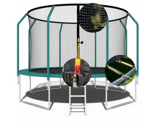Garden trampoline dla dzieci 435cm with outer mesh i drabinką