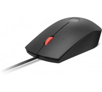 Lenovo - Maus - optisch - 3 Tasten - kabelgebunden - USB - Schwarz, Rot