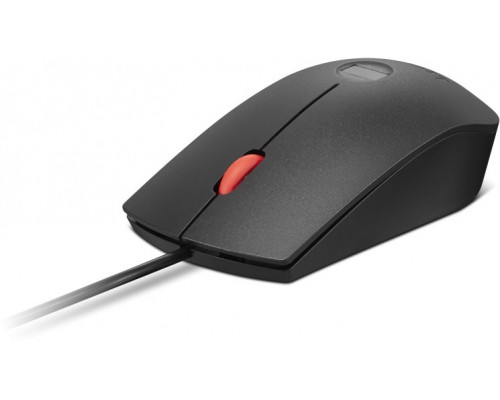 Lenovo - Maus - optisch - 3 Tasten - kabelgebunden - USB - Schwarz, Rot