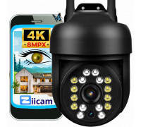 Zewnętrzna Kamera Obrotowa 8MPx IP Wi-Fi ULTRA HD Funkcje AI AUDIO CZARNA
