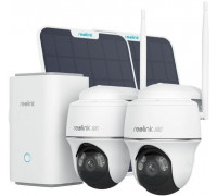 Reolink Home Hub Kit valvontajarjestelma, Home Hub + 2 x Argus PT Ultra aurinkopaneelilla