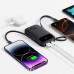 Baseus EnerFill FC31 10000mAh 22.5W ar displeju cyfrowym i 2 wbudowanymi kablami (USB-C + Lightning) - black
