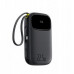 Baseus EnerFill FC31 10000mAh 22.5W ar displeju cyfrowym i 2 wbudowanymi kablami (USB-C + Lightning) - black