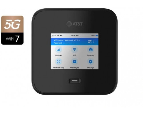 NETGEAR Nighthawk M7 Pro - Mobiler Hotspot - 5G - 6 Gbps - Wi-Fi 5, Wi-Fi 6, Wi-Fi 7, 2.5GbE, 1GbE