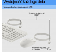 HP 225 - Tastatur-und-Maus-Set - 100% - full size - USB - QWERTZ - Deutsch - Cashmere White