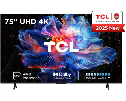 TCL V6C 75V6C 190,5 cm (75") 4K Ultra HD Smart TV Wi-Fi Metaliczny 330 cd/m