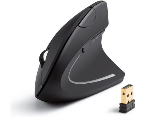 ANKER A7852 kabellose vertikale 2.4G ergonomische Maus mit Nano USB-Dongle Vor/Zurck-Tasten (2x AAA Batt. nicht enthalten)