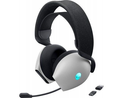 Alienware Tri-Mode Wireless Gaming Headset AW725H - Headset - ohrumschliessend - Bluetooth / 2,4 GHz Funkfrequenz - kabellos, kabelgebunden - 3,5 mm Stecker - Lunar Light