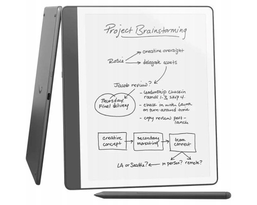 Ebook New Kindle Scribe - 2024 release 10.2” glare-free 32GB Wi-Fi (Without Lockscreen Ads) with Premium Pen Tungsten Grey