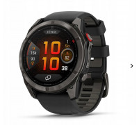 Garmin fēnix 8 Pro – 51 mm, AMOLED, Sapphire, Carbon pilkas DLC titanium with Juodas/pebble pilkas silicone band