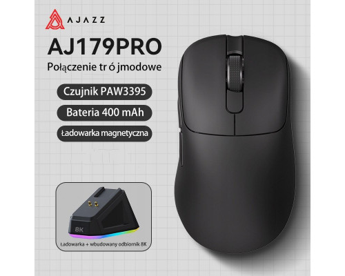 gamingowa Ajazz AJ179PRO -3 Mod-Black-Pixart 3395-8K Charging Dock