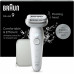 Braun Silk-épil 9 9-011, Silver, White, 40 tweezers, MicroGrip, 0.5 mm, Battery, Built-in battery