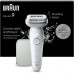 Braun Silk-épil 9 9-011, Silver, White, 40 tweezers, MicroGrip, 0.5 mm, Battery, Built-in battery