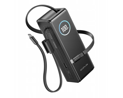 "EcoFlow RAPID Powerbank" 25000 mAh, 170 W (įmontuoti 100 W cableiai).