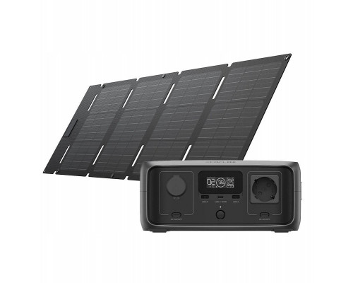 Komplektas: "Power Station EcoFlow RIVER 3" UPS + saulės baterija 45 W USB-C
