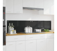 vidaXL Przód kuchenny Czarny 90 x 40 x 0.8 cm szkło hartowane