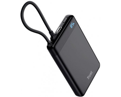 TRUST Powerbanka Fiera, 10000 mAh, S cableem, 2x USB-C, černá