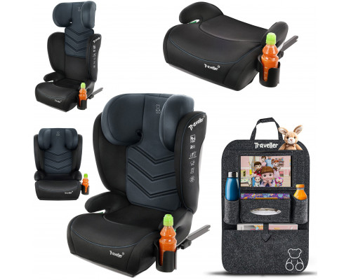 FOTELIK SAMOCHODOWY TRAVELLER KK ISOFIX R129 CZARNO-STALOWY