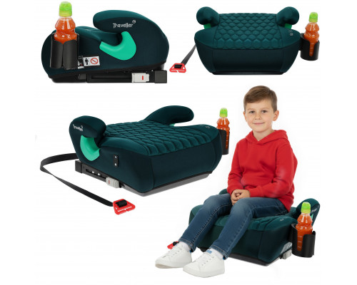 FEcotoys FOTELIK SAMOCHODOWY PODKŁADKA SIEDZISKO TRAVELLER KK PIKOWANY ISOFIX R129 Green Green (0-4-18)