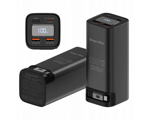 PowerBank Kruger&Matz 20000 mAh Li-ion 100W z funkcją QC oraz PD