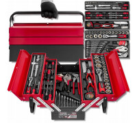 Skrzynka narzędziowa, metalowa z zestawem narzędzi 85el.