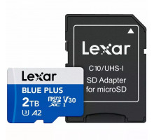 SD  Lexar Blue Plus MicroSDXC 2 TB Class 10 UHS-I/U3 A2 V30 (LMSBLPL002T-BNANG)