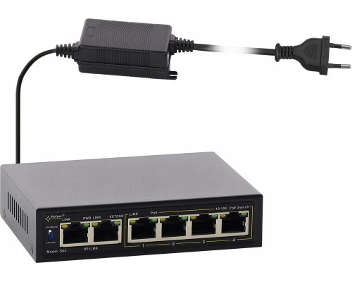 S64-40W PULSAR Switch 6-port Fast Ethernet, 4 porty PoE