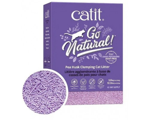 Go Natural Pea Husk Litter, litter, cat, mocno caking, lavender, bezpyłowy, z łupin grochu, 5,6 kg