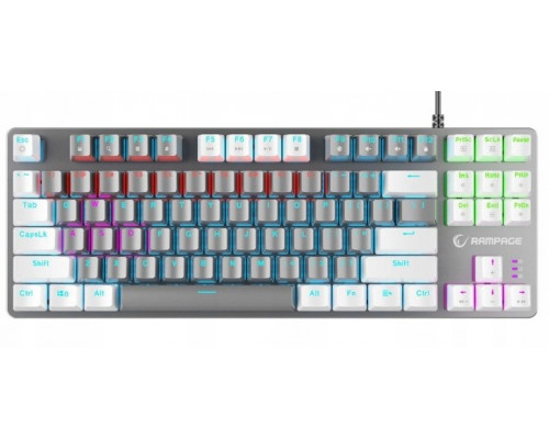 Rampage gamingowa mechaniczna Snug RGB KRGD Red szaro-biała