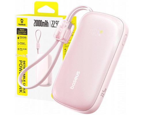 Baseus EnerFill FC21 Qpow 20000mAh 22.5W ar displeju z dołączonym kablem - różowy