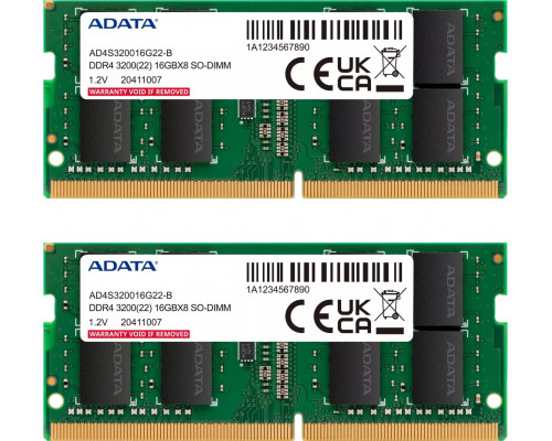 ADATA Premier, SODIMM, DDR4, 16 GB, 3200 MHz, CL22 (AD4S32008G22-DTGN)