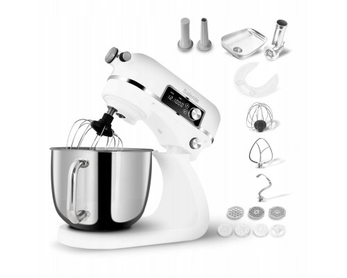 Evolveo Salente DigiChef+ robot kuchenny, misa ze stali nierdzewnej 6 litrów, maszynka do mięsa, wyświetlacz cyfrowy, biały