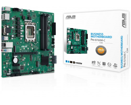 Intel B760 Asus B760M-C-CSM LGA1700 4DDR5 microATX 4xSATA 2xDP 1.4 HDMI 2.1 D-Sub MB