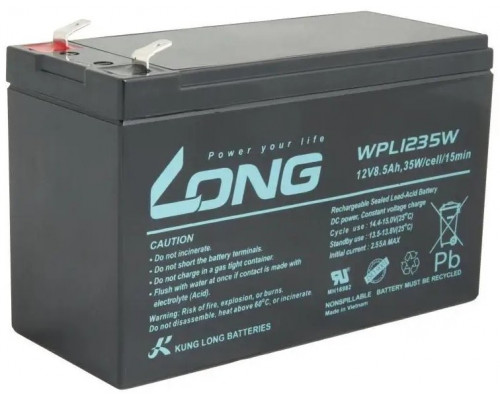 LONG baterie 12V 8,5Ah F2 HighRate LongLife 9 let (WPL1235W)