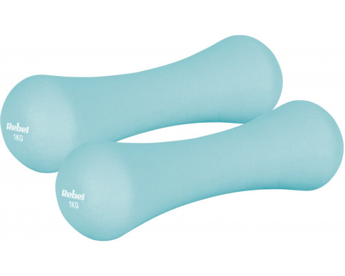 Hantelki cast iron neoprene 2x1kg, REBEL ACTIVE
