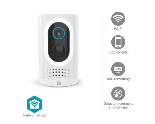 Nedis SmartLife kamera zewnętrzne | Spotlight | 3MP Full HD 1296p | IP65 |