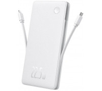 Baseus Airpow Lite 10000mAh 22,5W with a built-ini kablami USB-C i Lightning - biały