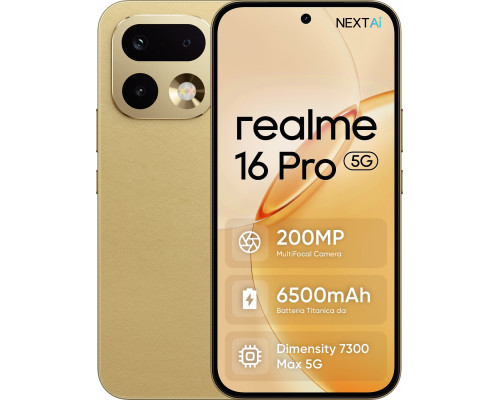 realme 16 Pro 17,3 cm (6.8") Dual SIM 5G 8 GB 256 GB 6500 mAh Złoto