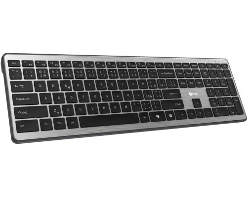 C-Tech C-TECH Quallis KB-118 Dual mode, bezprzewodowa, BT5.0 + 2,4GHz, przycisk nożycowy, USB nano receiver, CZ/SK