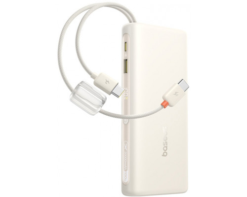 Baseus 20000mAh 100W ar displeju dwoma kablami USB-C - beżowy 20000mAh 100W ar displeju dwoma kablami USB-C - beżowy
