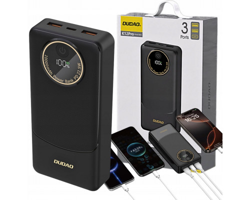 Dudao Dudao K12Pro 22,5W PD 20000mAh USB-A, USB-C - Black