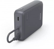 Hama HAMA POWER PACK TRAVEL Z WBUDWANYM KABLEM 10000 mAh 2x USB-C, Grey