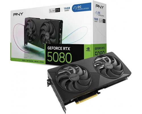 PNY GeForce RTX 5080 Slim OC Dual Fan 16GB GDDR7 DLSS4 (VCG508016DFSXPB1-O)