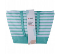 Alpina Alpina - Bag plażowa w paski 49,3x16x34 cm (Turkusowy / White)
