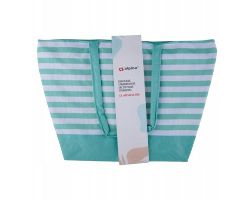 Alpina Alpina - Bag plażowa w paski 49,3x16x34 cm (Turkusowy / White)